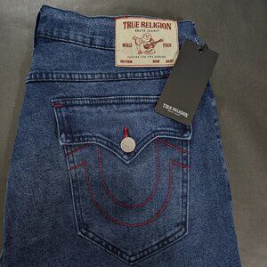 $159 True Religion Men's Size 34x34 Ricky Big T Flap Relaxed Straight Jeans